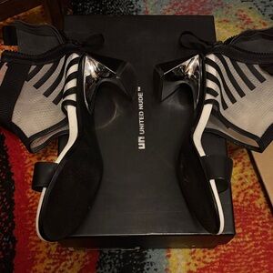 United Nude Black and Silver Strappy Heels